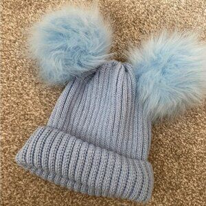 Cozy Blue Pom-Pom Knit Hat for Kids